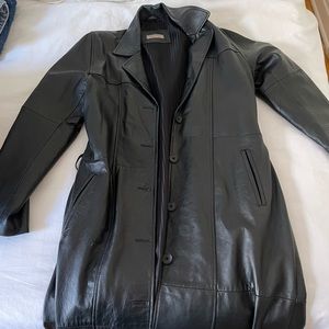 Vintage fake leather trench coat